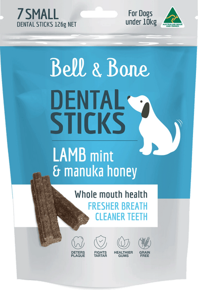 Bell & Bone Dental Sticks - Lamb, Mint and Manuka Honey Small - Woonona Petfood & Produce