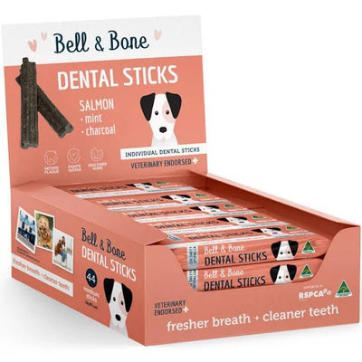Bell & Bone Dental Sticks - Salmon, Mint and Charcoal 26g - Woonona Petfood & Produce