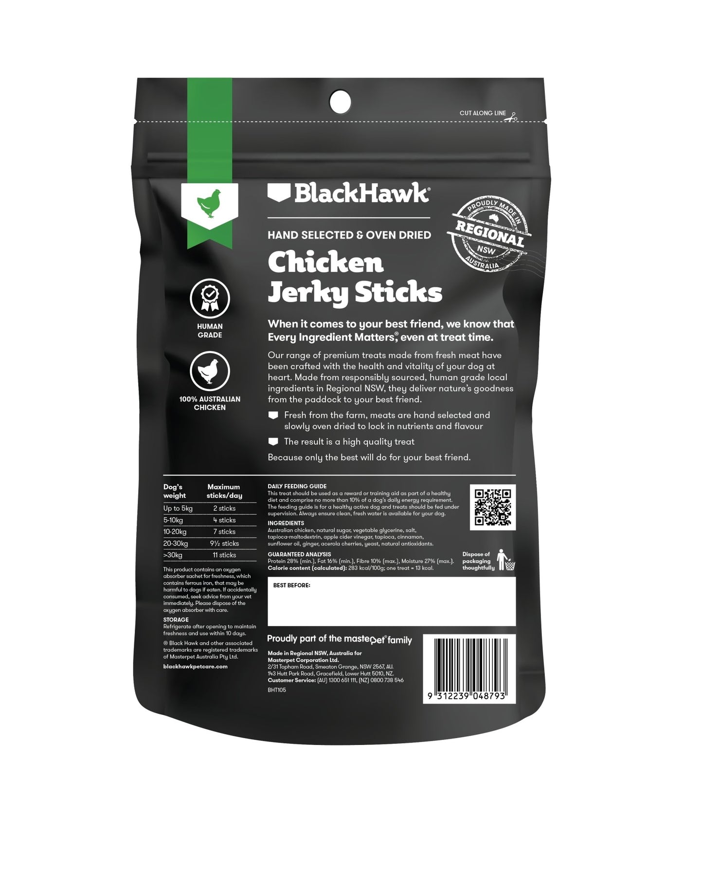 Black Hawk Dog Treats Chicken Sticks 100g - Woonona Petfood & Produce