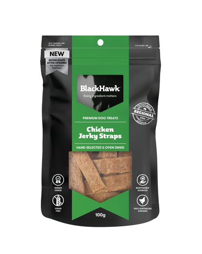 Black Hawk Dog Treats Chicken Straps 100g - Woonona Petfood & Produce