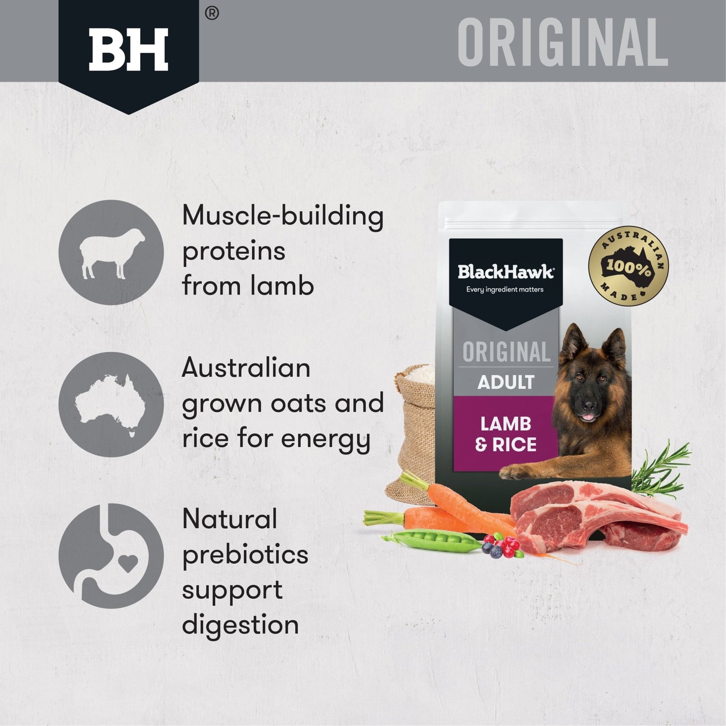 Black Hawk Dry Dog Food Adult Lamb & Rice - Woonona Petfood & Produce