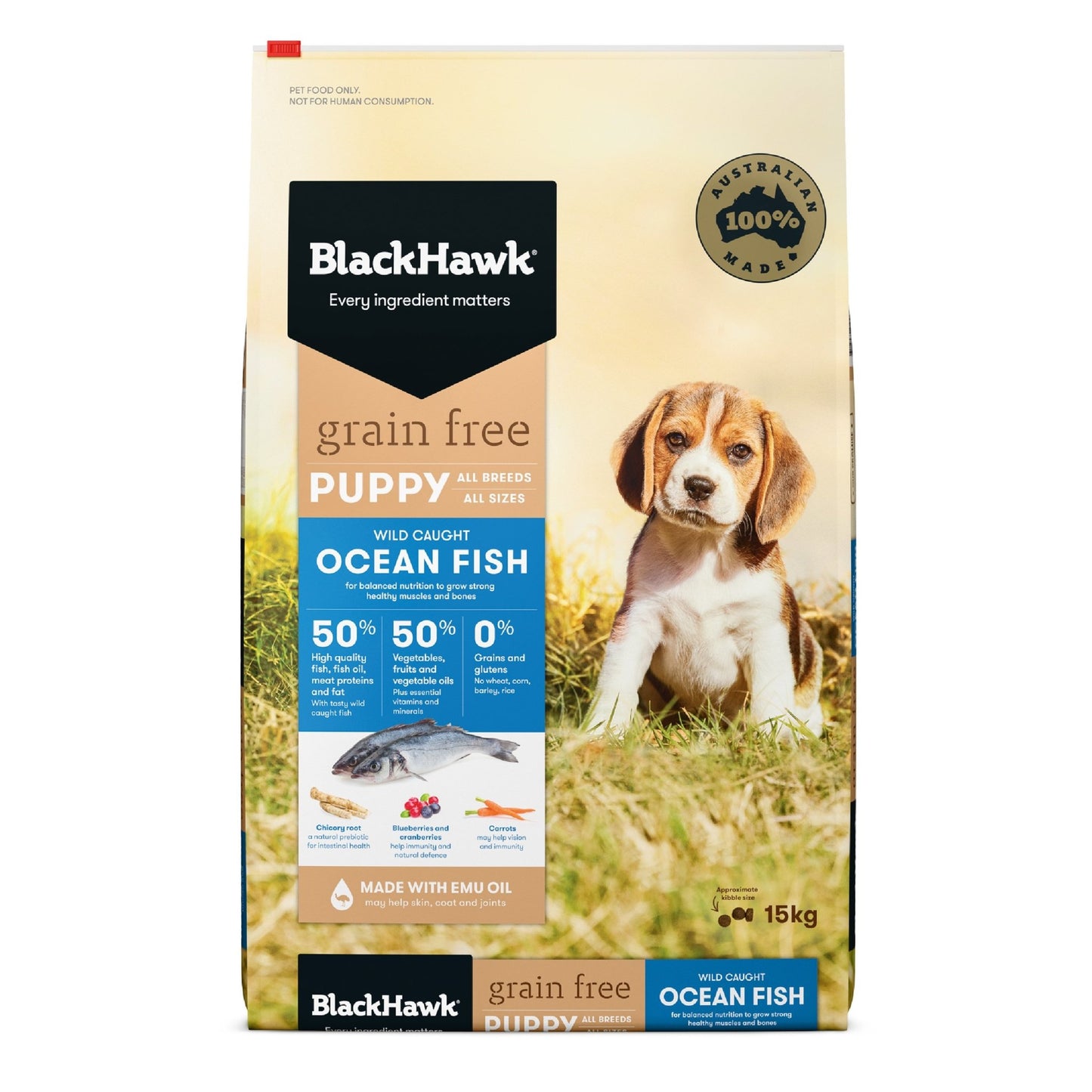 Black Hawk Grain Free Dry Dog Food Puppy Ocean Fish - Woonona Petfood & Produce