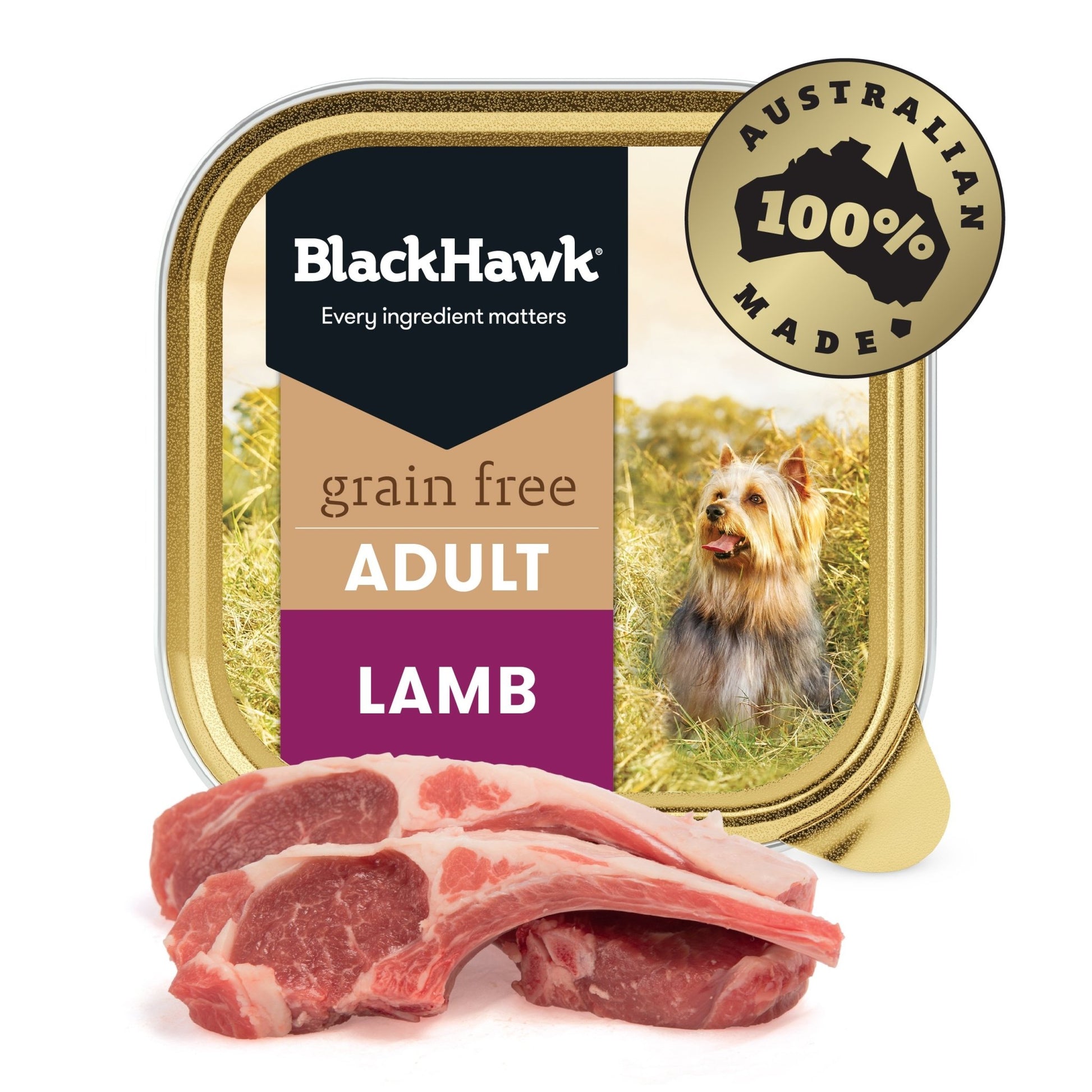 Black Hawk Grain Free Wet Dog Food 100g x 9 Lamb - Woonona Petfood & Produce