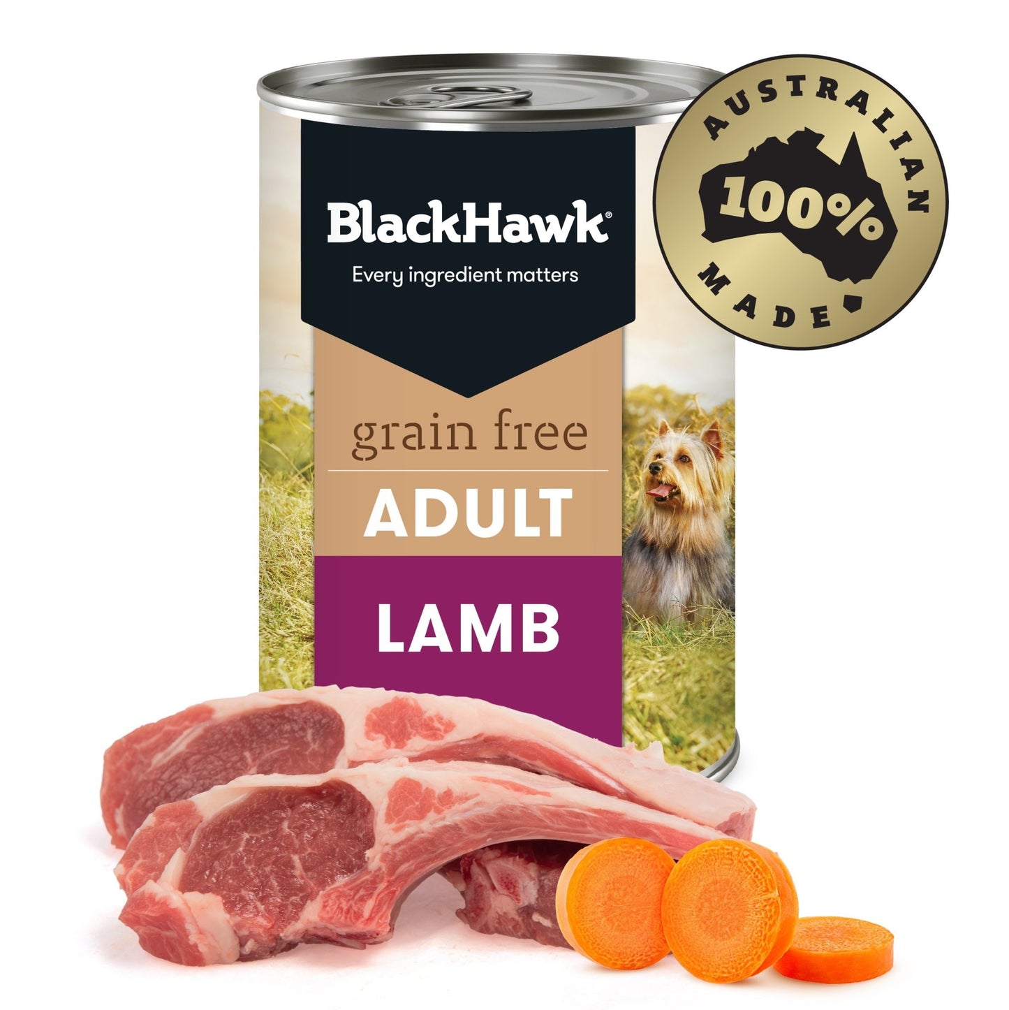 Black Hawk Grain Free Wet Dog Food 12x400g Lamb - Woonona Petfood & Produce