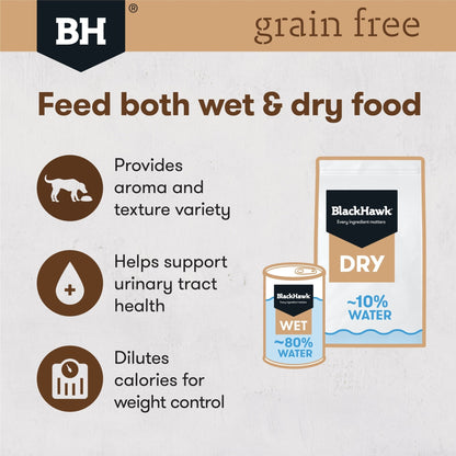 Black Hawk Grain Free Wet Dog Food 12x400g Lamb - Woonona Petfood & Produce