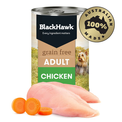 Black Hawk Grain Free Wet Dog Food 400g Chicken - Woonona Petfood & Produce