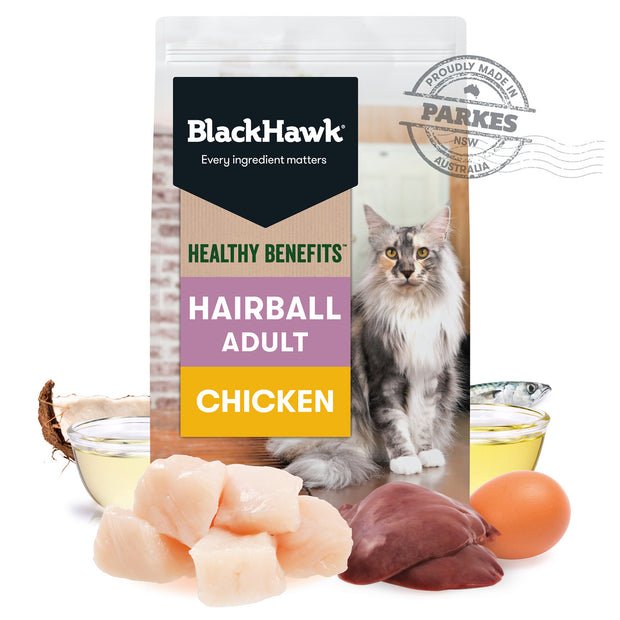 Black Hawk Healthy Benefits Dry Cat Food Hairball - Woonona Petfood & Produce