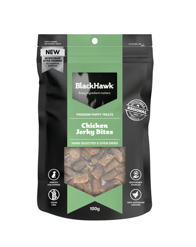 Black Hawk Puppy Treats Chicken Bites 100g - Woonona Petfood & Produce