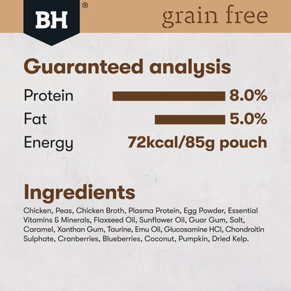 Black Hawk Wet Cat Food Grain Free Kitten Chicken with Peas & Broth 12x85g - Woonona Petfood & Produce