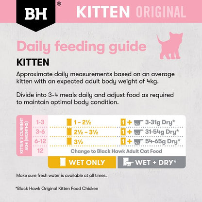 Black Hawk Wet Kitten Food Chicken Chunks in Gravy 12x85g - Woonona Petfood & Produce
