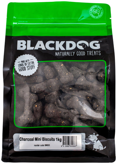 Blackdog Biscuits Mini Charcoal 1kg - Woonona Petfood & Produce