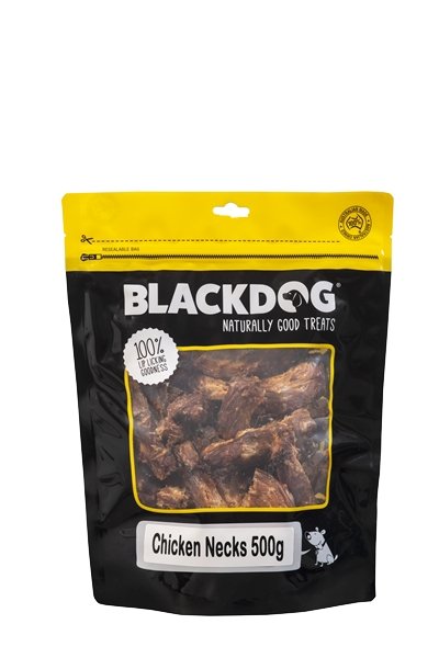 Blackdog Dried Chicken Necks 500g - Woonona Petfood & Produce