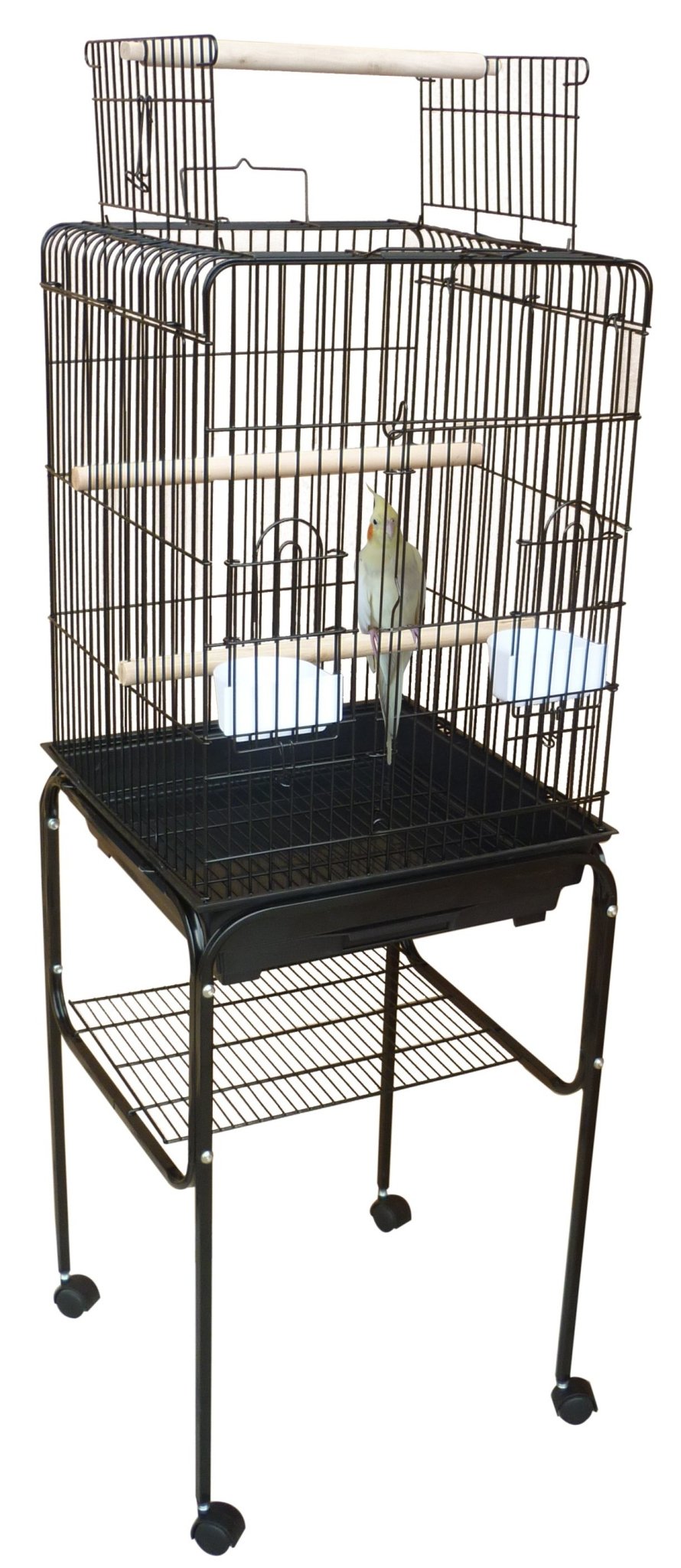 Bono Fido Cockatiel Bird Cage with Stand 45134 46 x 46 x 120cm - Woonona Petfood & Produce