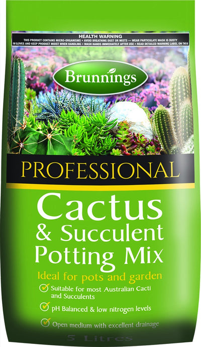 Brunnings Cactus & Succulent Mix 5 Litre - Woonona Petfood & Produce