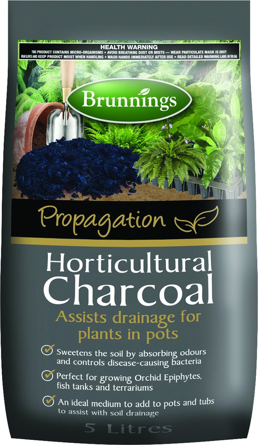 Brunnings Charcoal Horticultural 5 Litre - Woonona Petfood & Produce