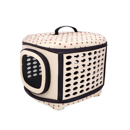 Carrier - Collapsible Traveling Hand Carrier Beige Ibiyaya - Woonona Petfood & Produce