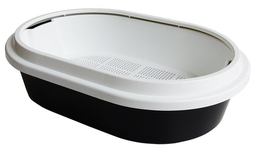 Cat Litter Tray Oval Shaped with Sleeve Black K9 - Woonona Petfood & Produce