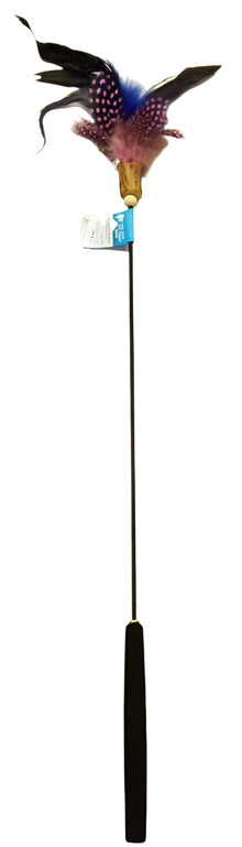 Cat Teaser Wand Long Stick 67cm K9 Blue - Woonona Petfood & Produce