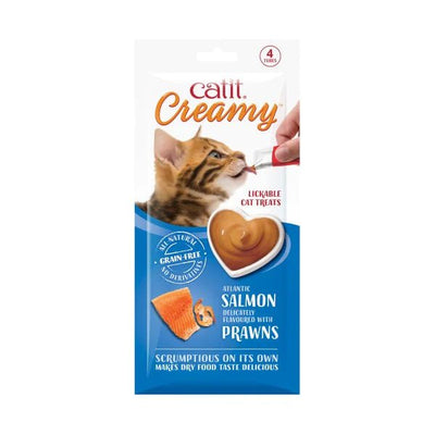 Catit Creamy Treats Salmon & Prawn 4 x 10g - Woonona Petfood & Produce