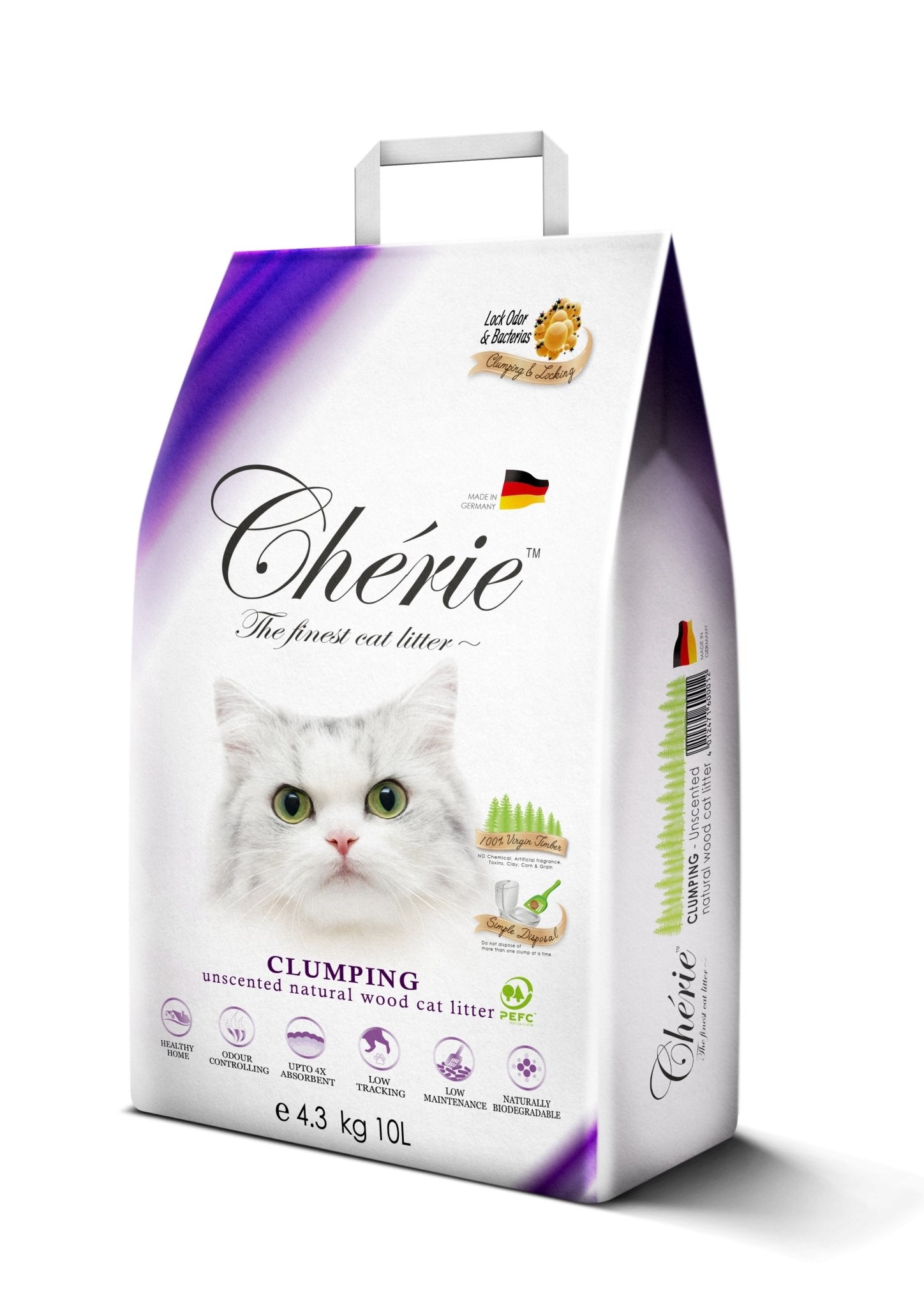 Cherie Clumping Wood Cat Litter 10 Litre - Woonona Petfood & Produce