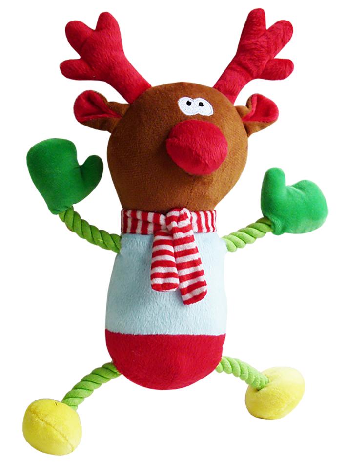 Christmas Plush Reindeer with Rope Legs - Woonona Petfood & Produce