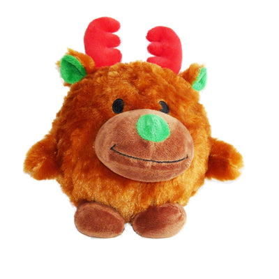 Christmas Reindeer Ball with Squeaker 14cm K9 - Woonona Petfood & Produce