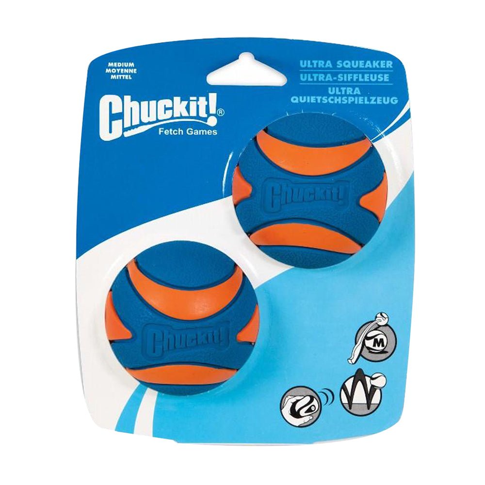 Chuck It Ultra Squeaker Ball Medium 2 Pack - Woonona Petfood & Produce