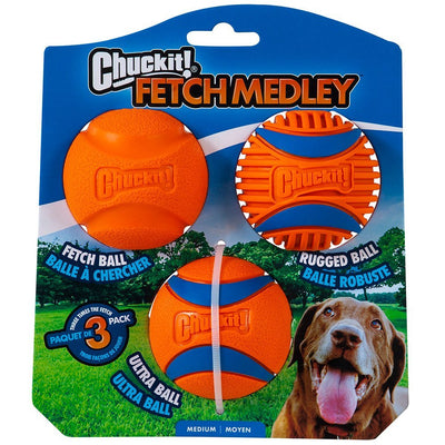 Chuckit Fetch Medley Ball 6cm Assorted 3 Pack Gen 3 - Woonona Petfood & Produce