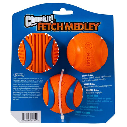 Chuckit Fetch Medley Ball 6cm Assorted 3 Pack Gen 3 - Woonona Petfood & Produce