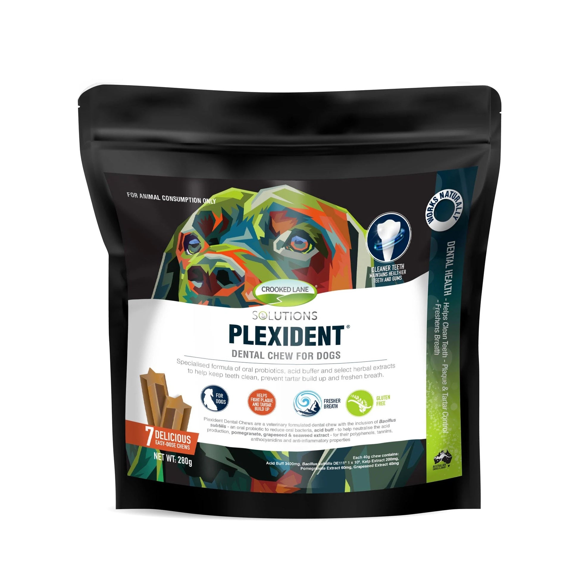 Crooked Lane Plexident Dental Chew for Dogs 280g - Woonona Petfood & Produce