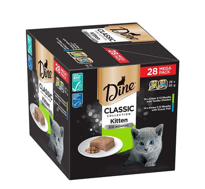 Dine Classic Collection Variety Pack Kitten Chciken and Oceanfish Cat Food 28x85g - Woonona Petfood & Produce