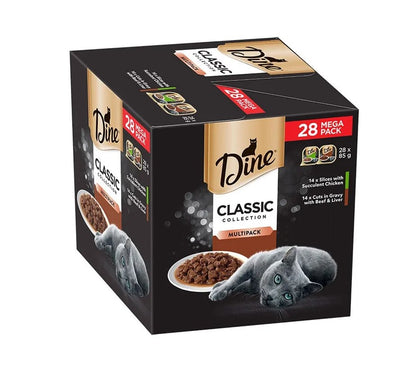 Dine Classic Collection Variety Pack Succulent Chicken and Beef Liver Cat Food 28x85g - Woonona Petfood & Produce