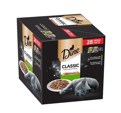 Dine Classic Collection Variety Pack Succulent Chicken and Tender Turkey Cat Food 28x85g - Woonona Petfood & Produce