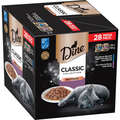 Dine Classic Collection Variety Pack Tuna Mornay and Lamb Cat Food 28x85g - Woonona Petfood & Produce