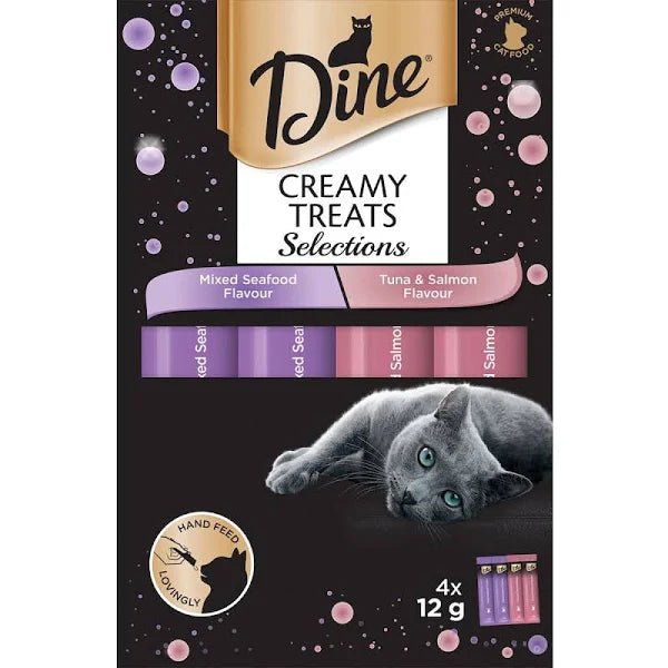 Dine Creamy Treats Seafood Selectection 4 x 12g - Woonona Petfood & Produce