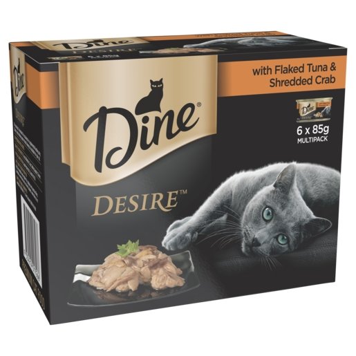 Dine Desire 6x85g Flaked Tuna Shredded Crab - Woonona Petfood & Produce