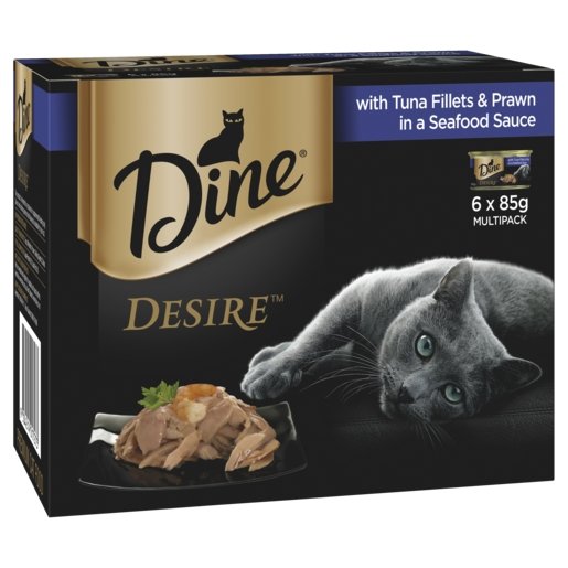 Dine Desire 6x85g Tuna Filet Prawn & Seafood Sauce - Woonona Petfood & Produce