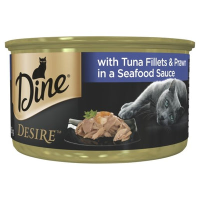 Dine Desire 85gx24 Tuna Filet Prawn Seafood Sauce - Woonona Petfood & Produce