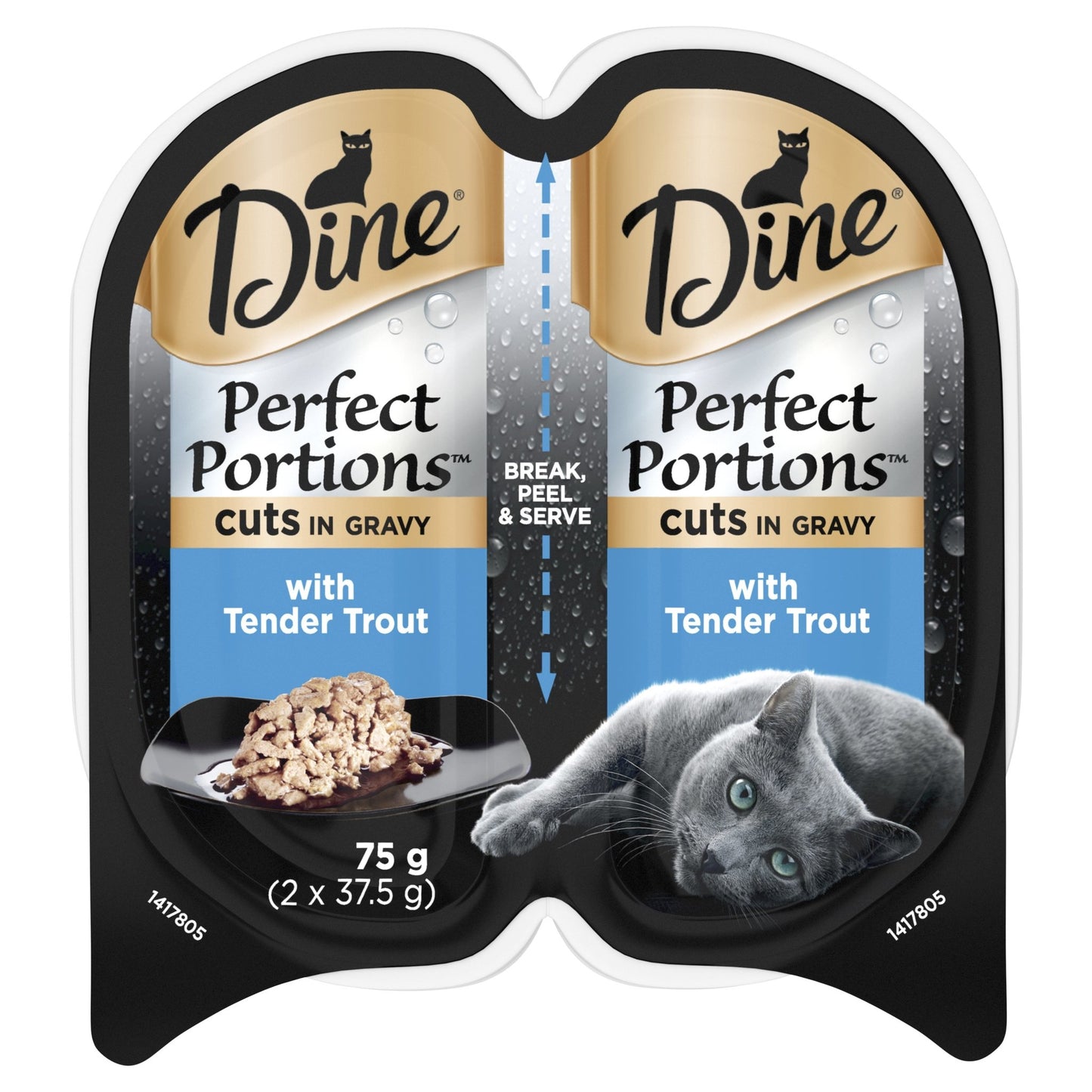 Dine Perfect Portions 75g Cuts in Gravy with Trout - Woonona Petfood & Produce