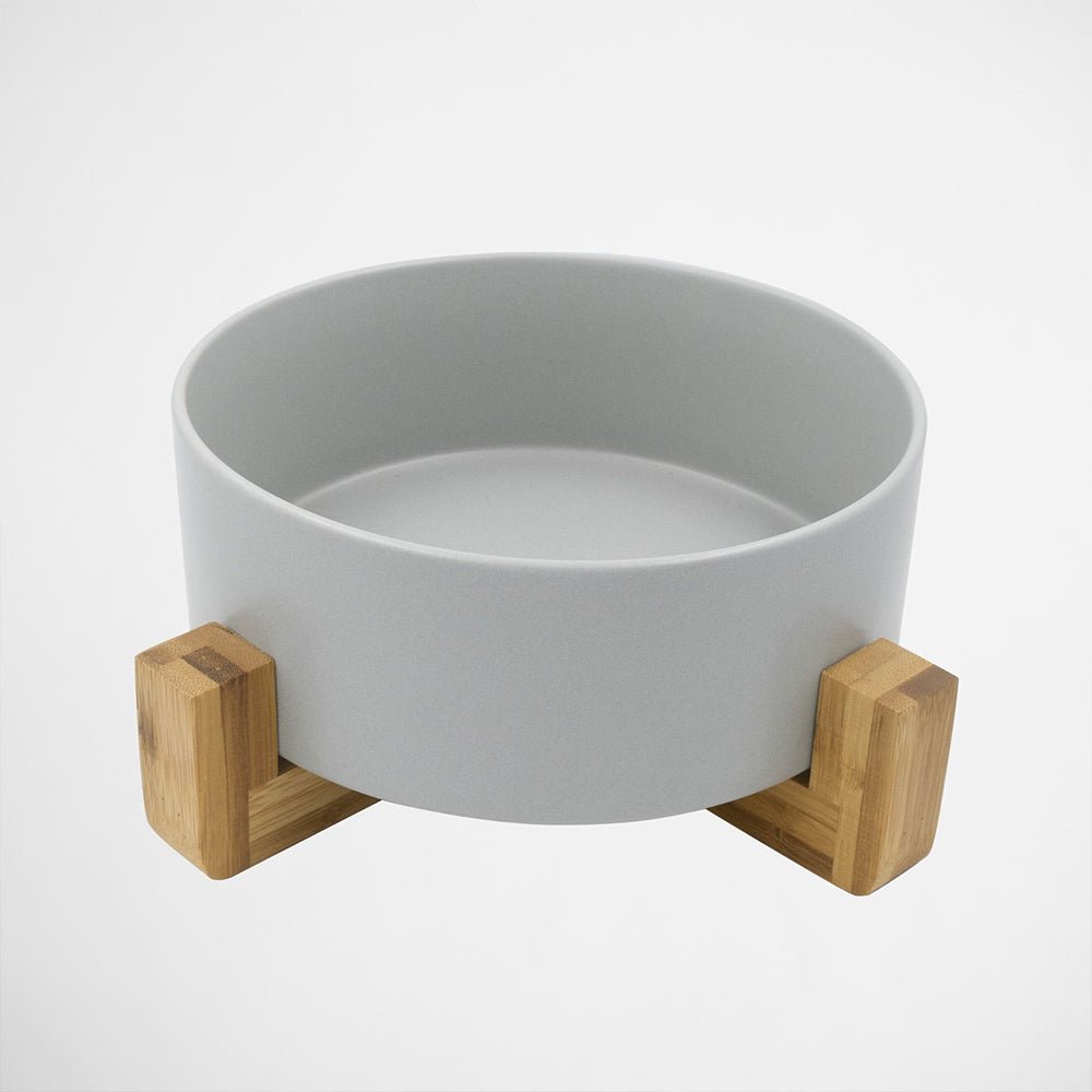 Dog Bowl with Stand Grey - Woonona Petfood & Produce