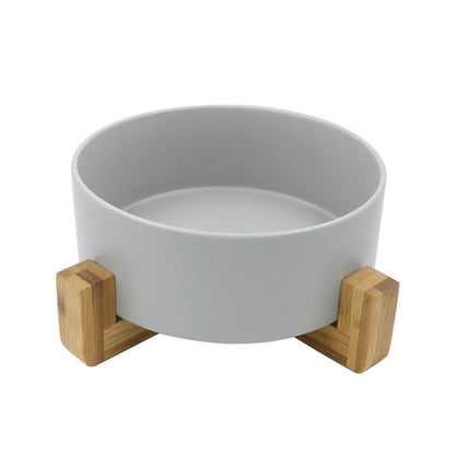 Dog Bowl with Stand Grey - Woonona Petfood & Produce