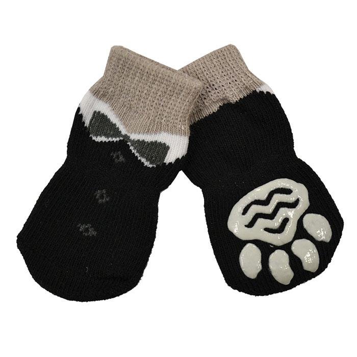 Dog Socks 4 Pack Non Slip Black Tuxedo - Woonona Petfood & Produce