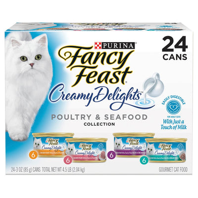 Fancy Feast Creamy Delights Seafod and Poultry Selections 24x85g - Woonona Petfood & Produce