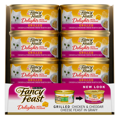 Fancy Feast Delights with Cheddar Grilled Chicken 24x85g - Woonona Petfood & Produce