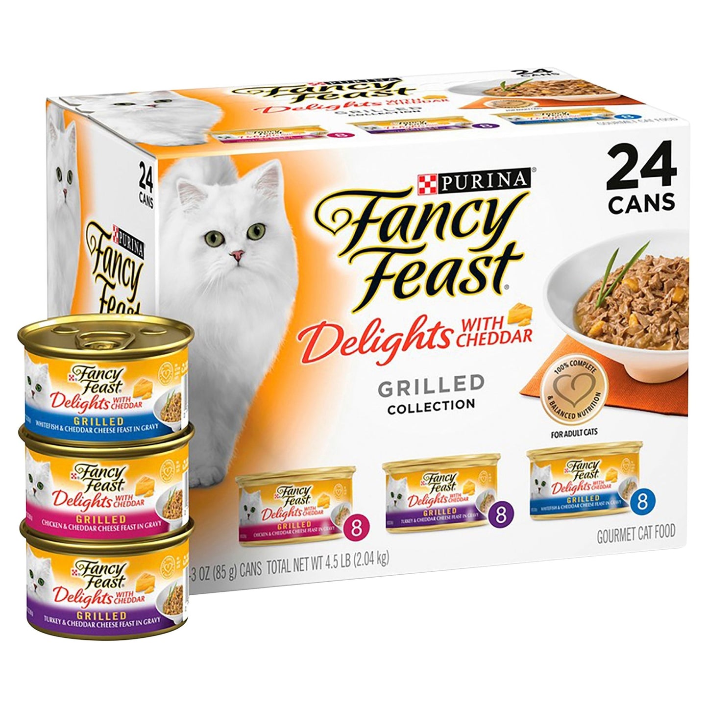 Fancy Feast Grilled Cheddar Delights Variety 85gx24 - Woonona Petfood & Produce