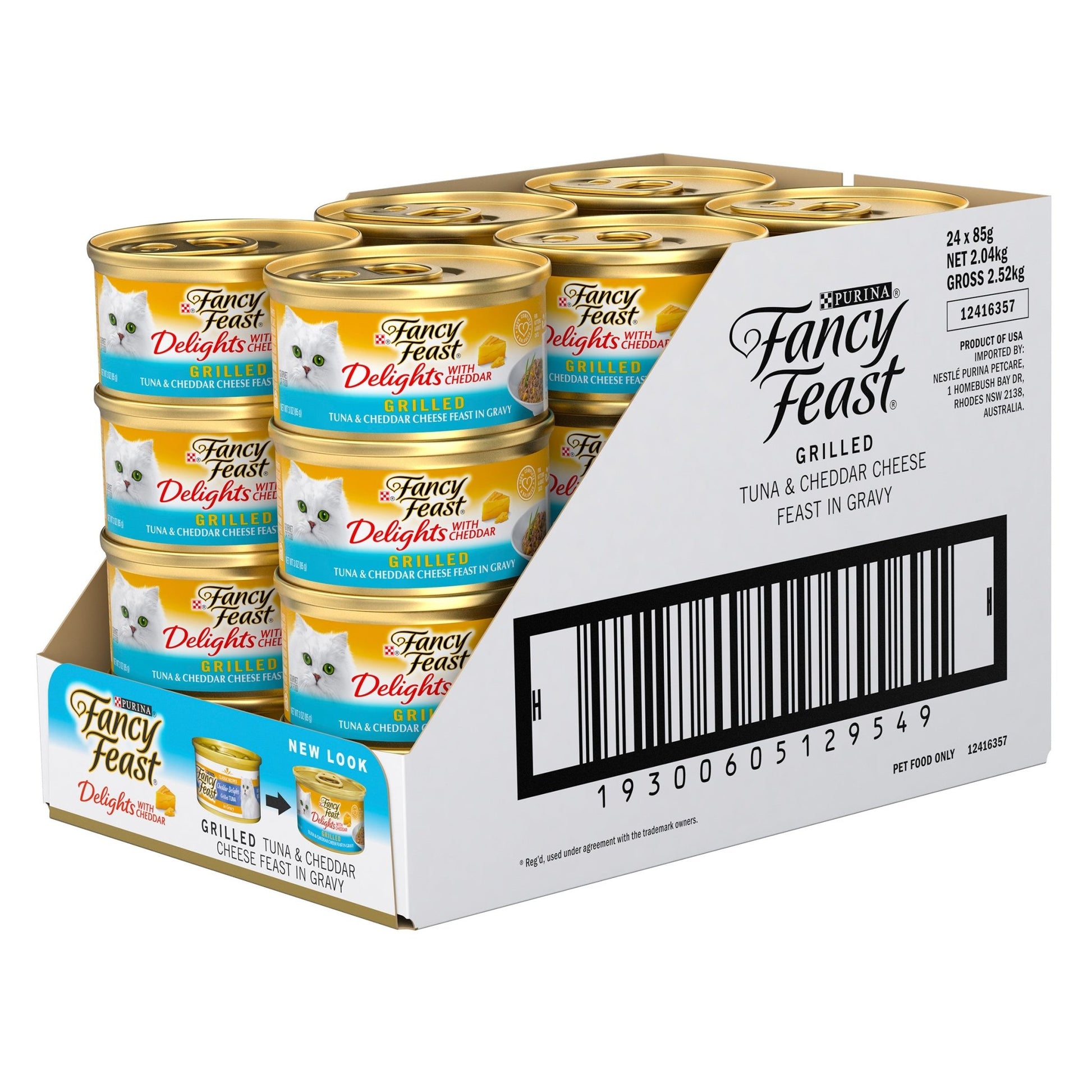 Fancy Feast Grilled Tuna & Cheddar Cheese Gravy 85gx24 - Woonona Petfood & Produce