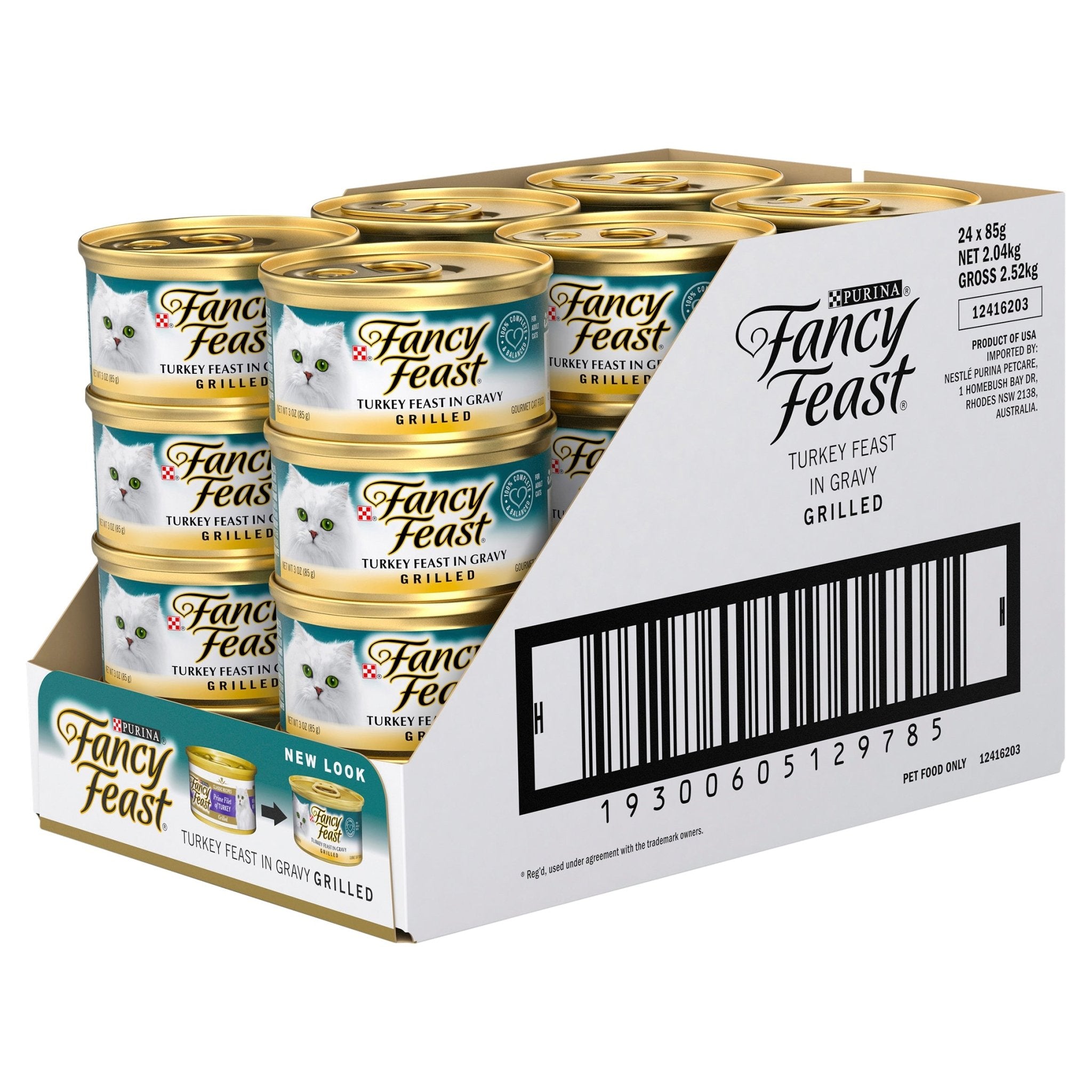 Fancy Feast Grilled Turkey in Gravy 24x85g Woonona Petfood Produce