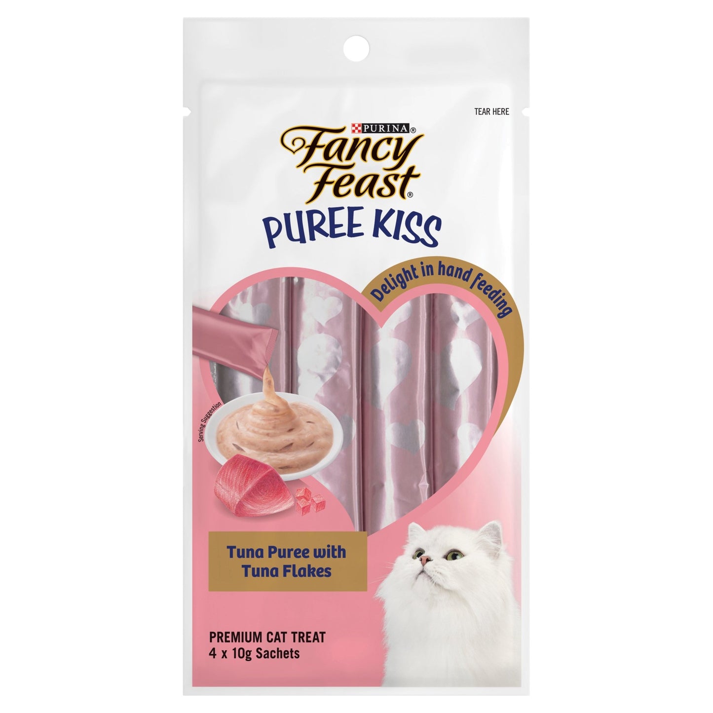 Fancy Feast Puree Kiss Tuna with Tuna Flakes 4x10g - Woonona Petfood & Produce