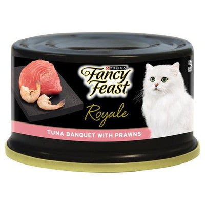 Fancy Feast Royale Tuna Banquet Prawns 24x85g - Woonona Petfood & Produce