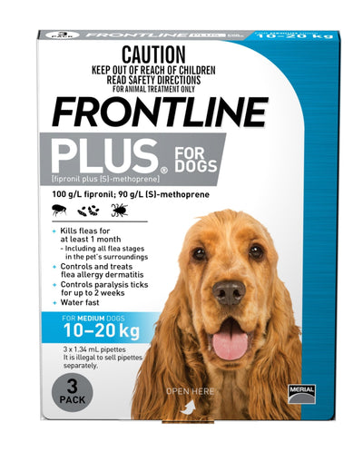 Frontline Plus 10kg-20kg 3 Pack - Woonona Petfood & Produce